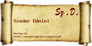 Szeder Dániel névjegykártya